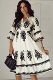 Printed Half Sleeve Knee Length Dress