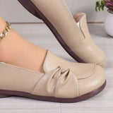 PU Leather Knot Trim Loafers