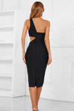 One-Shoulder Cutout Bandage Dress