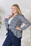 Heimish Full Size Open Front Printed Blazer