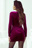 Ruched Dropped Shoulder Long Sleeve Mini Dress