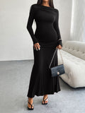 Devine Ruched Long Sleeve Maxi Dress