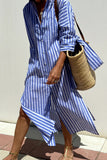 Tied Button Up Three-Quarter Sleeve Dress