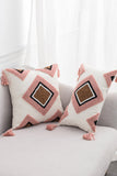 4 Styles Geometric Graphic Tassel Pillow Cover