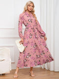 Floral Tie Front Balloon Sleeve Dress