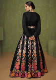 Black Heavy Designer Wear Wedding/Party Style Real Georgette Lehenga Suit