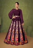 Maroon Heavy Designer Wear Wedding/Party Style Real Georgette Lehenga Suit