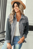 Two-Tone Dropped Shoulder Jacket with Breast Pocket