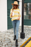 Striped Balloon Sleeve Knit Pullover