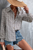 Printed Button Down Long Sleeve Shirt