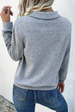 Contrast Ribbed Quarter-Snap Sweatshirt