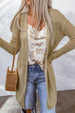 Openwork Dropped Shoulder Open Front Cardigan