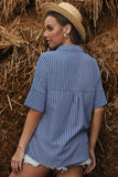 Striped Button-Front Half Sleeve Shirt