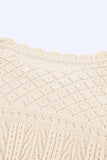 Openwork Scalloped Trim Knit Top