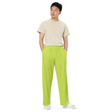 Dreamy green daily wear comfy unisex wide-leg pants