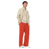 Minecraft pattern heart style comfy unisex wide-leg pants