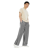 Black and White checkers old style unisex wide-leg pants