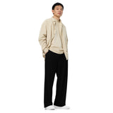 Plain black unisex wide-leg pajama pants