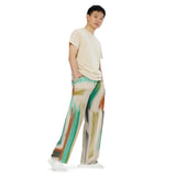 Men's Brush style sketch front and back print wide-leg pants