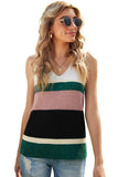 Color Block V-Neck Rib-Knit Tank