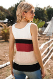 Color Block V-Neck Rib-Knit Tank