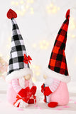 Valentine's Day Plaid Pointed Hat Gnome