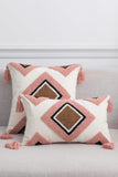 4 Styles Geometric Graphic Tassel Pillow Cover