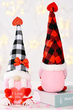 Valentine's Day Plaid Pointed Hat Gnome