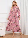 Floral Tie Front Balloon Sleeve Dress