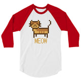 Cat Print 3/4 sleeve raglan shirt